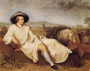 TISCHBEIN, Johann Heinrich Wilhelm Goethe in the Roman Campagna Sweden oil painting artist